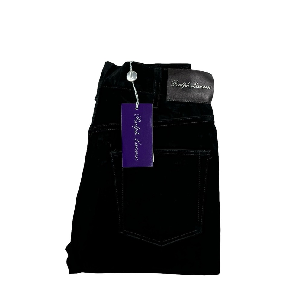 Ralph Lauren Purple Label Black Velvet Womens Bootcut Jeans Size 28 NWT Italy